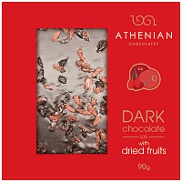 Athenian Μαύρη Σοκολάτα Με Αποξηραμένα Φρούτα 90gr