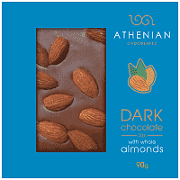 Athenian Μαύρη Σοκολάτα Με Αμύγδαλο 90gr