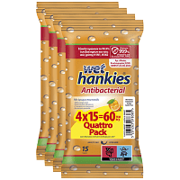Wet Hankies Υγρά Μαντηλάκια Αντιβακτηριδιακά Orange 4x15