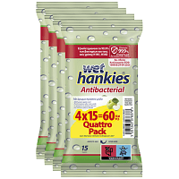 Wet Hankies Υγρά Μαντηλάκια Green Apple 4x15
