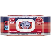 Wet Hankies Υγρά Μαντήλια Αντιβακτηριδιακά Extra Safe 63τεμ