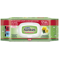 Wet Hankies Αντιβακτηριδιακά Μαντήλια Lemon Thick 72τεμ