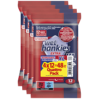Wet Hankies Υγρά Μαντηλάκια Αντιβακτηριδιακά XL Extra Safe 4x15