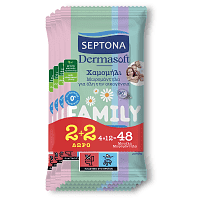 Septona Μωρομάντηλα Dermasoft Family 12τεμ 2+2 Δώρο