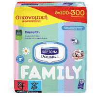 Septona Dermasoft Family Μωρομάντηλα Οικονομική Συσκευασία 3x100τεμ