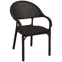 Πολυθρόνα Πλαστική Καφέ Rattan