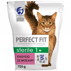 Perfect Fit Sterile Adult Πλήρης Ξηρά Τροφ. Γάτας Βοδινό 750gr