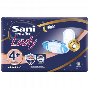 Sani Lady Sensitive Night Σερβιέτες Extra Plus N4+ 10Τεμάχια