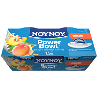 NOYNOY Power Bowl Ροδάκινο-Βρώμη & Λιναρόσπορο 1,5% 2x175gr