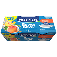 NOYNOY Power Bowl Ροδάκινο Βρώμη & Λιναρόσπορο 1,5% 2x175gr -0,50