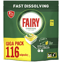 Fairy Ταμπλέτες Πλuντηρίου Πιάτων Λεμόνι Giga 116τεμ