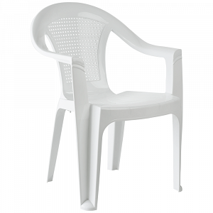 Νέκταρ Καρέκλα Πλαστική Απλή Με Μπράτσα Λευκή