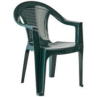 Νέκταρ Καρέκλα Πλαστική Απλή Με Μπράτσα Μπεζ - Πράσινη