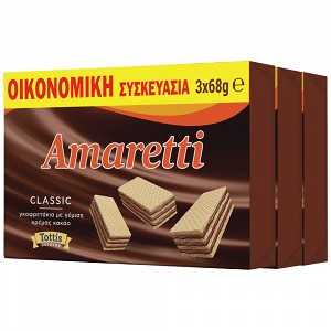 Amaretti Γκοφρέτα Με Κρέμα Κακάο 3x68gr