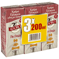 Adoro Per Pasta Κρέμα Γάλακτος 3x200ml