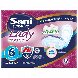 Sani Lady Sensitive Σερβιέτες Ειδικών Χρήσεων No 6 Extra Large 10τεμ