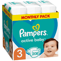 Pampers Πάνες Active Baby Monthly Pack (208τεμ) No3 (6-10kg)