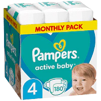 Pampers Active Baby Monthly Pack (180τεμ) Νο 4 (9-14kg)