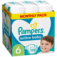 Pampers Active Baby Monthly Pack (128τεμ) Νο 6 (13-18kg)