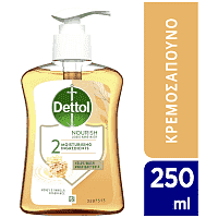 Dettol Αντιβακτηριδιακό Υγρό Κρεμοσάπουνο Με Αντλία Soft On Skin Mέλι 250ml