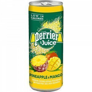 Perrier & Juice Ανθρακούχο Φυσικό Μεταλλικό Νερό με χυμούς Ανανά-Μάνγκο 250ml