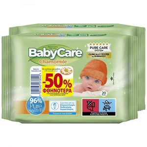 Babycare Χαμομήλι Μωρομάντηλα 2x20εμ -50%