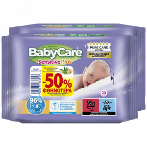 Babycare Sensitive Plus Μωρομάντηλα 2x20τεμ -50%