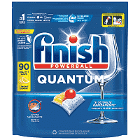 Finish Quantum All in 1 Ταμπλέτες Πλυντηρίου Πιάτων Λεμόνι 90τεμ