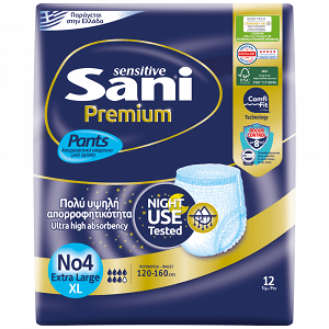 Sani Premium Pants Εσώρουχα Ακράτειας Νο 4 Extra Large 12 Τεμάχια