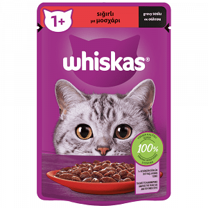 Whiskas Adult Πλήρης Υγρή Τροφή Γάτας Μοσχάρι 85gr
