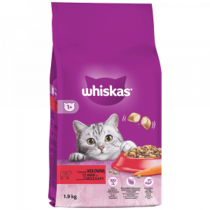 Whiskas Adult Πλήρης Ξηρά Τροφή Γάτας Κροκέτες Μοσχάρι 1,9kg