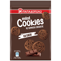 Παπαδοπούλου Mini Cookies Κακάο & Κομμάτια Σοκολάτας 70gr