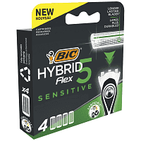 Bic Hybrid Flex 5 Ανταλλακτικά Για Ξυραφάκια Sensitive 4τεμ