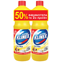 Klinex ΧΛΩΡΙΝΗ Ultra Protection Παχύρρευστη Lemon 2x1250ml Το 2ο 50%