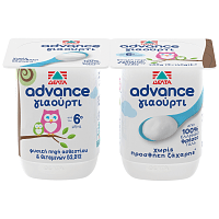 Advance Γιαούρτι Με 100% Ελληνικό Γάλα Χωρός Προσθήκη Ζάχαρης 2x140gr