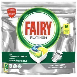Fairy Platinum Κάψουλες Πλυντηρίου Πιάτων Λεμόνι 16 Τεμάχια