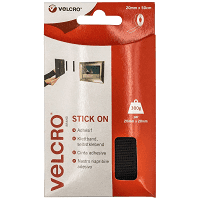 Velcro Αυτοκόλλητη Ταινία Μαύρη 20mm x 50cm 12τεμ