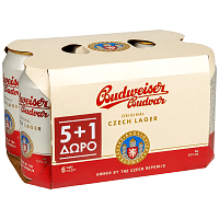 Budweiser Budvar Μπίρα Κουτί 330ml 5+1 Δώρο
