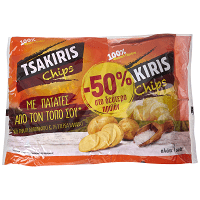 Tsakiris Chips Με Αλάτι 140gr (To 2o Tεμ. - 50%)