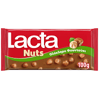 Lacta Σοκολάτα Με Ολόκληρο Φουντούκι 100gr
