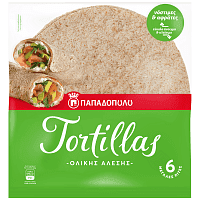 Παπαδοπούλου Τορτίγια Ολικής Άλεσης 6τεμ 360gr