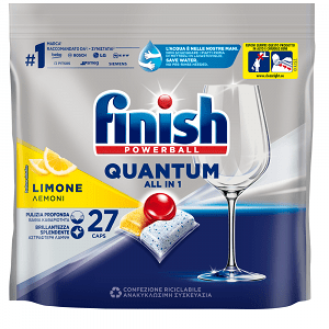 Finish Quantum All In 1 Caps Πλυντηρίου Πιάτων Lemon 27τεμ