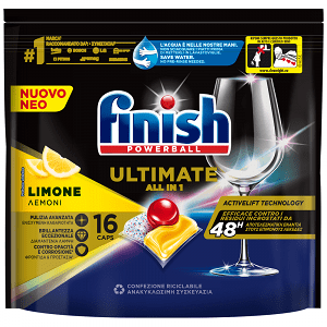 Finish Ultimate Caps Πλυντηρίου Πιάτων Lemon 16τεμ