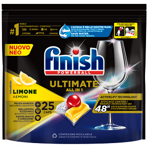 Finish Ultimate Caps Πλυντηρίου Πιάτων Lemon 25τεμ