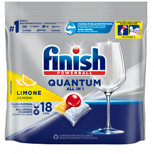 Finish Quantum All In 1 Caps Πλυντηρίου Πιάτων Lemon 18τεμ