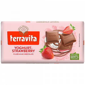 Terravita Σοκολάτα Γάλακτος Γέμιση Φράουλα 100gr