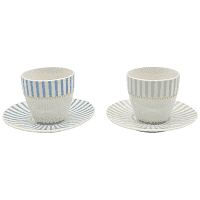 Tabletop Βasics Φλιτζάνι Με Πιατάκι Πορσελάνη 90ml Σετ 2τεμ