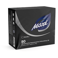 Maxi Χαρτοπετσέτες Πολυτελείας Μαύρες 33x33cm 80Φύλλα 0,295kg