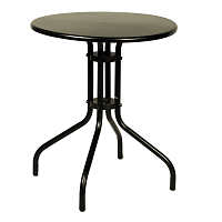 Τραπέζι Μεταλλικό Με Μεταλλική Επιφάνεια Μαύρο 60cm