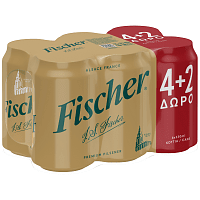 Fischer Μπύρα Κουτί 330ml 4+2Δώρο